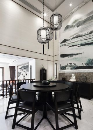 2023新中式风格餐厅桌椅装修设计图