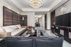 新中式风格140平米客厅沙发家装效果图欣赏