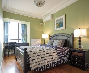 卧室实木家具图片 卧室实木家具 卧室绿色墙面设计