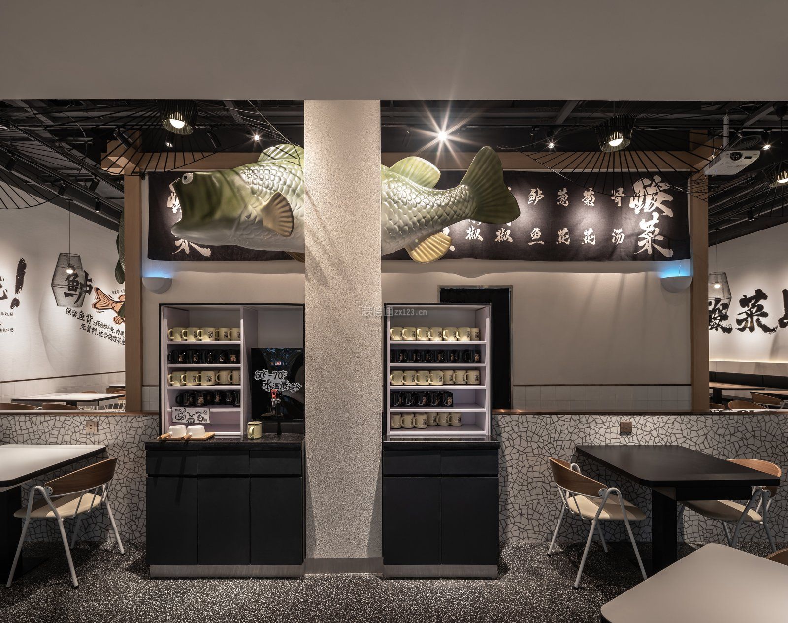 重庆酸菜鱼餐厅现代风格150平米装修效果图案例