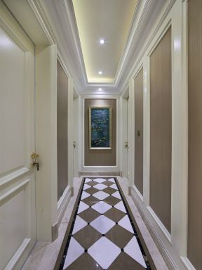 欧式风格室内走廊地砖装修设计效果图