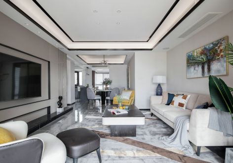 怡和·天润园118㎡三居室现代轻奢装修案例