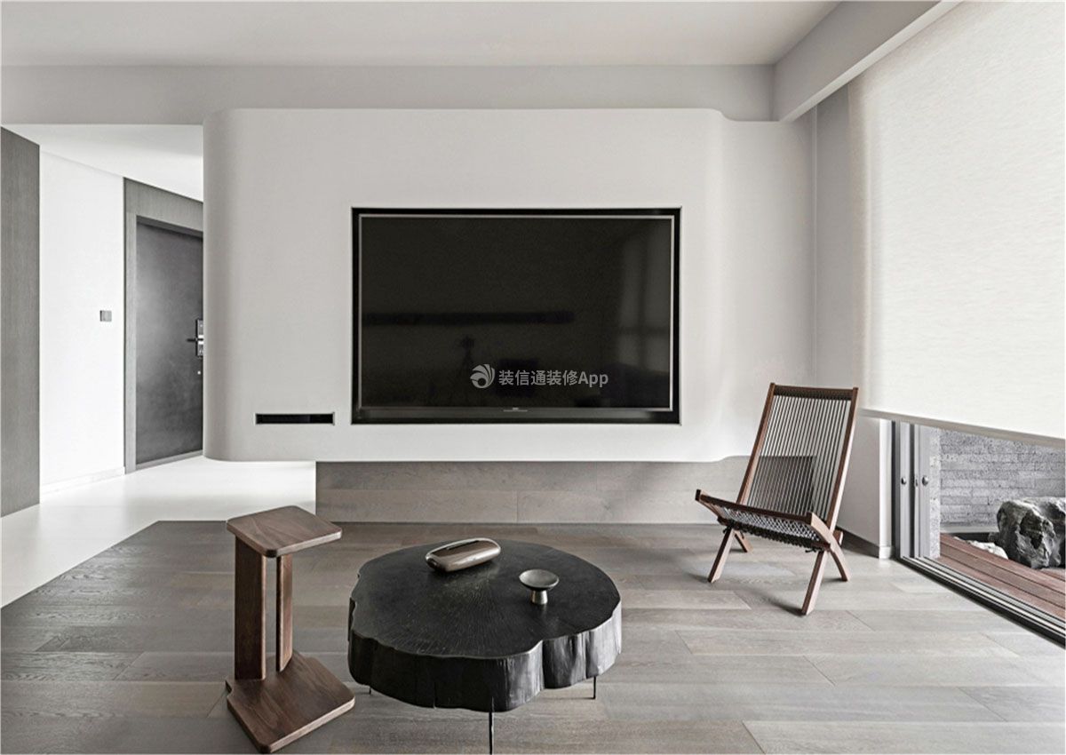 现代风格新房嵌入式电视墙装修设计图_装信通网效果图