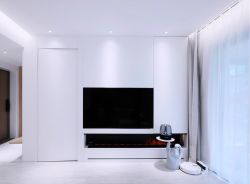 现代极简客厅电视背景墙装修图欣赏