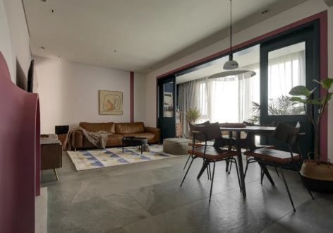 东润国际125㎡二居室复古风格装修案例