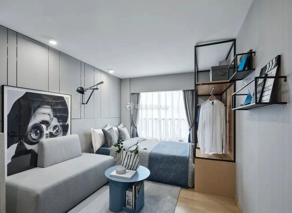 40平一室一厅小户型公寓卧室装潢设计图