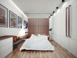 40平一室一厅小户型卧室木地板装修图片