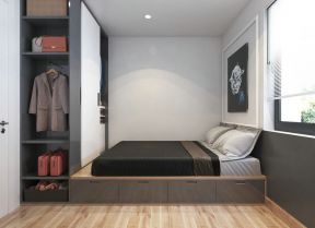 卧室地台床装修效果图 卧室地台床设计 卧室床设计