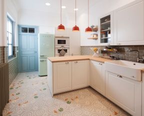 小户型厨房装修图片 厨房地砖效果图 厨房地砖图片