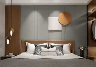 现代风格129平米卧室床家装效果图欣赏