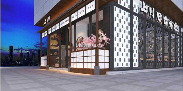 青岛经典日料餐厅现代风格1000㎡设计方案