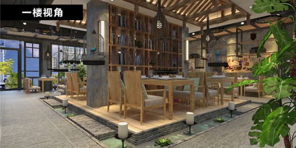 青岛主题西餐厅现代风格1000㎡设计方案