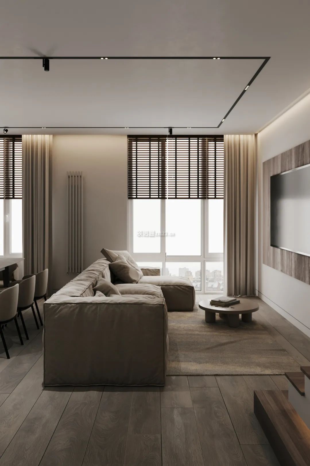 三河滨江新希望·滨辰府简约风格168平米设计方案 简约客厅设计图片