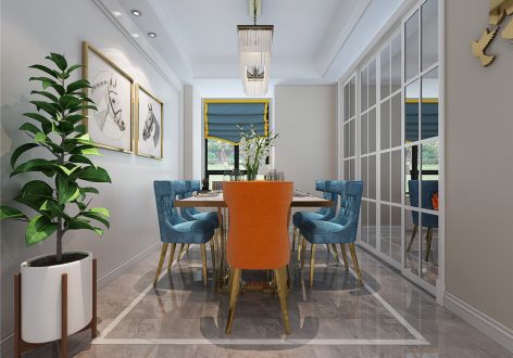 品味紫园新古典风格的150平三居室装修案例