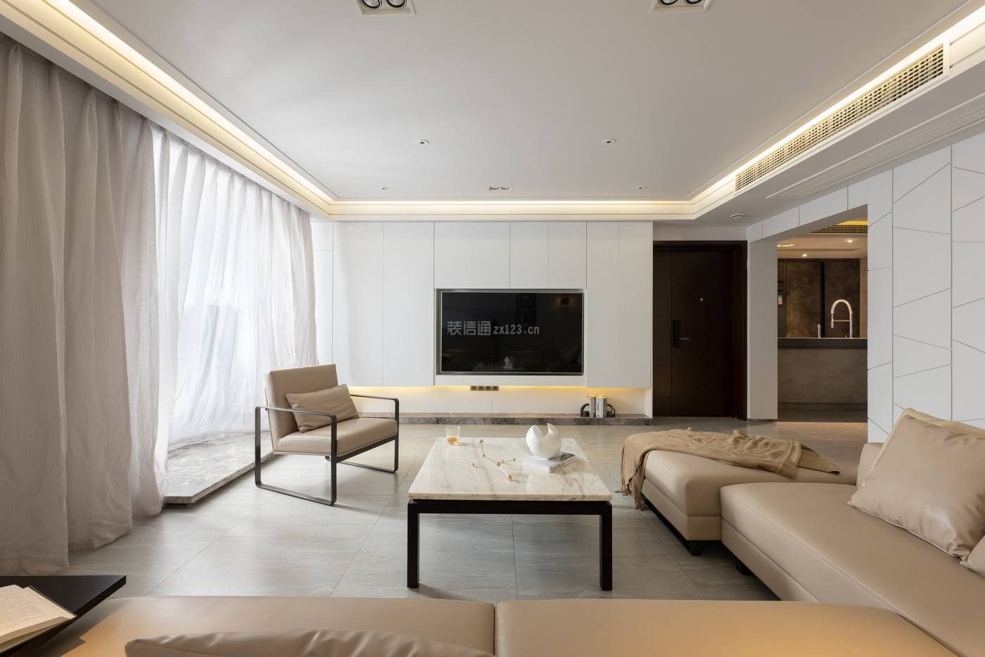 南宁市美式风格92平米装修效果图案例_万美家装饰装修设计案例