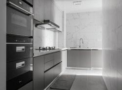 100平三室一厅L型厨房装修设计图片