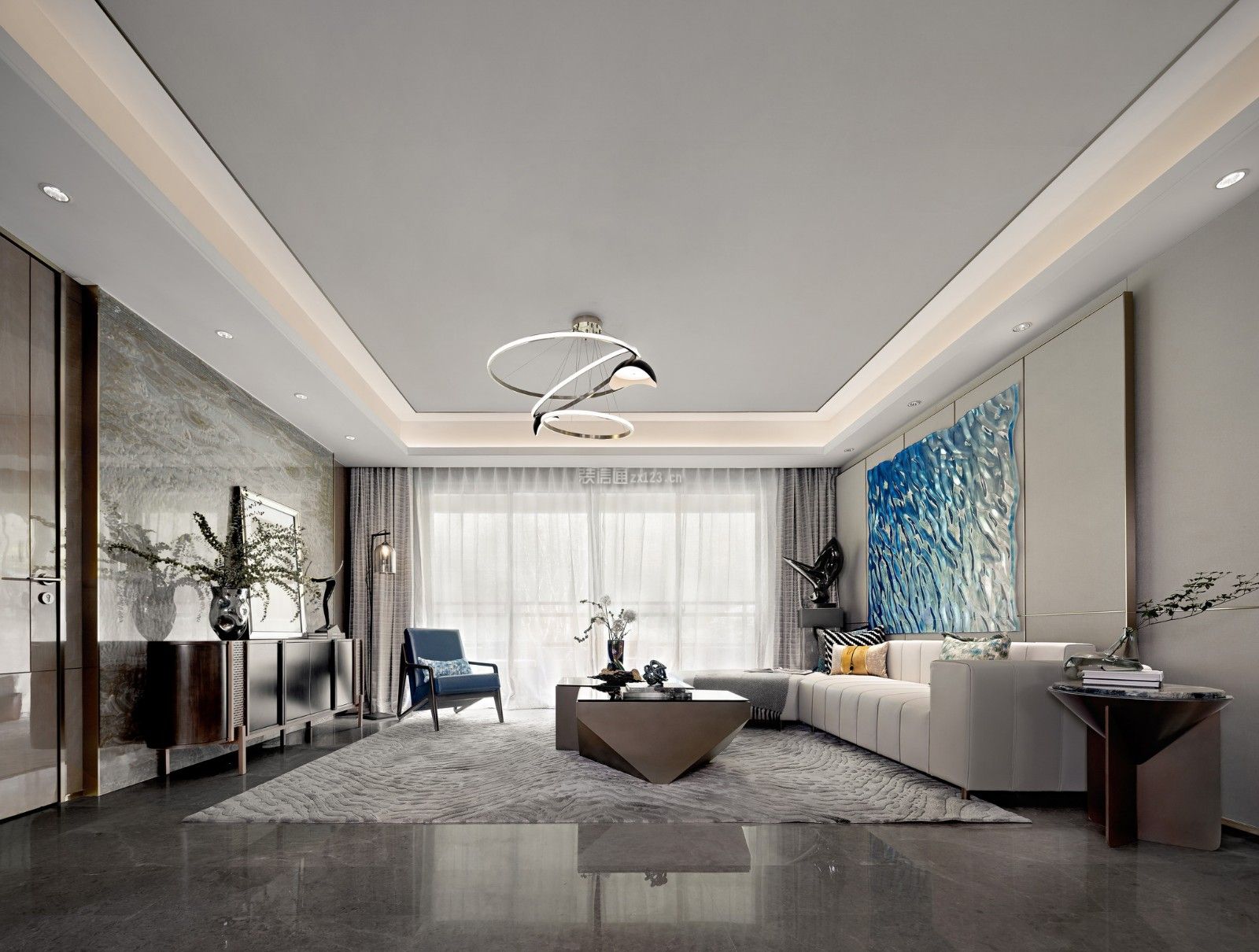 悠胜美苑现代风格125平米三居室装修案例