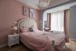北欧风格卧室粉色墙面装修设计效果图