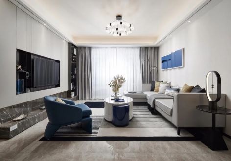 恒大港湾129㎡三居室现代风格装修案例