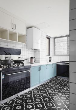 90平三居北欧风格厨房装修设计图片