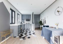 北欧风格公寓半开放式厨房装修设计图片