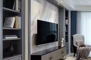 [厦门海纳百川装饰]新中式客厅电视背景墙装修案例，大气上档次！