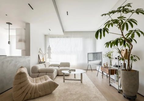 阳光城市家园83平现代极简风格两居室装修案例