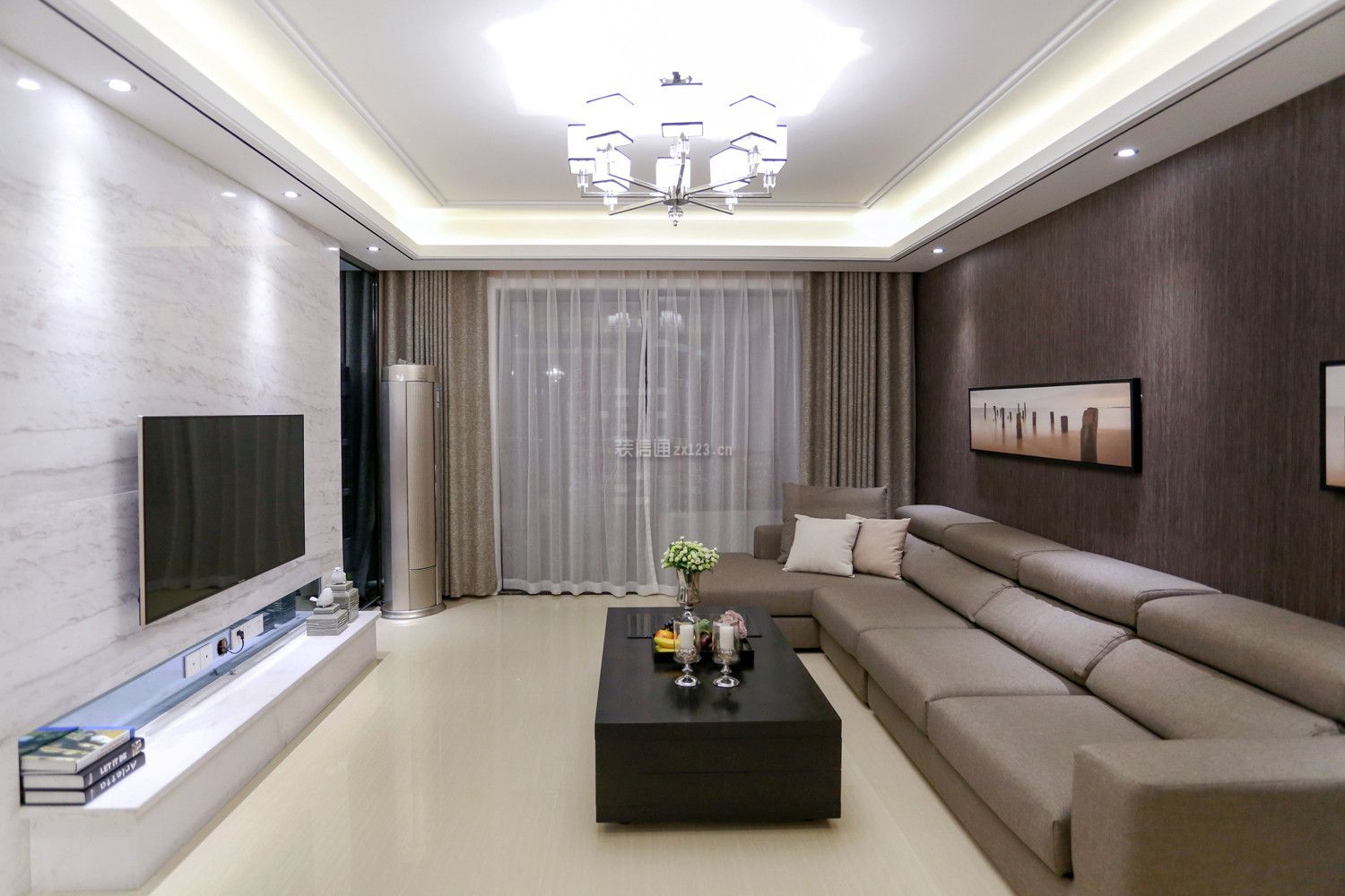 广州市现代风格140平米装修效果图案例_鹏豪装饰工程装修设计案例