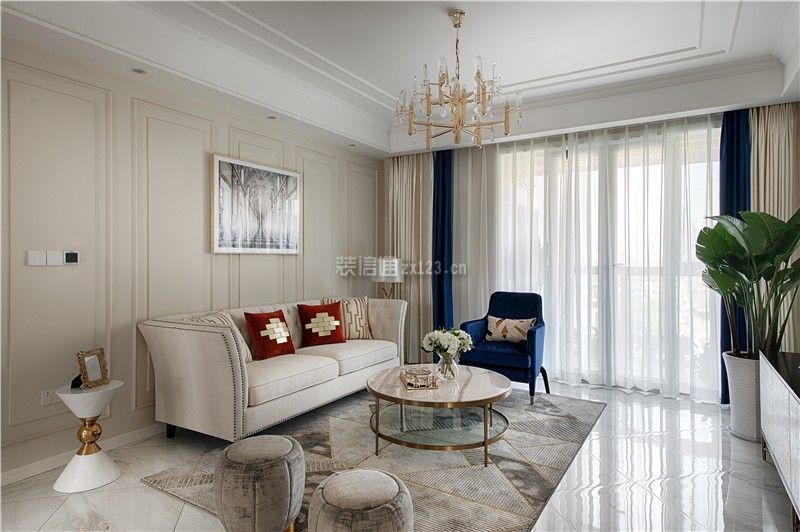 美式客厅沙发组合 美式客厅装修效果图大全图片