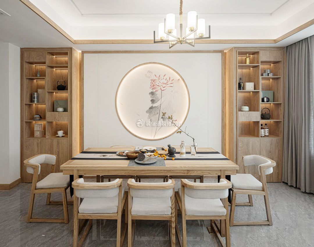 新中式风格四居室餐厅装修效果图片