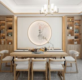 新中式风格四居室餐厅装修效果图片-每日推荐