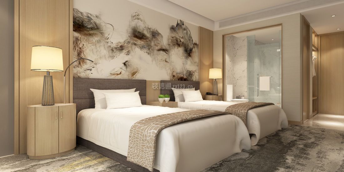 郑州酒店轻奢风格1200平米装修案例