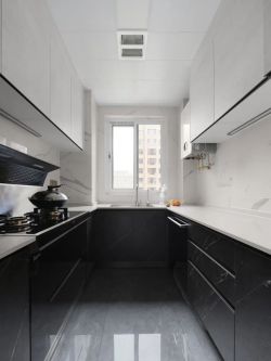 现代风格新房U型厨房装修效果图