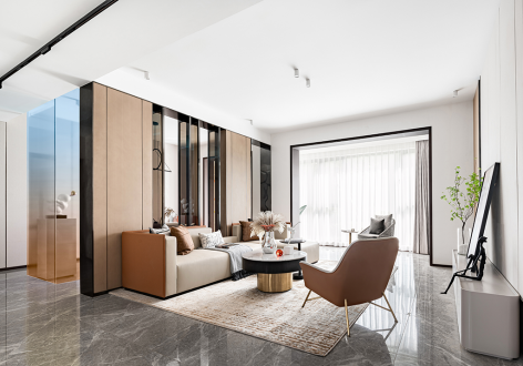 亚光新村125平米三居室现代风格设计案例