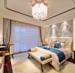 新中式风格房子卧室水晶灯装潢效果图片
