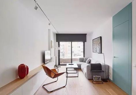 保利和光尘樾极简风格二居室82平米装修图案例