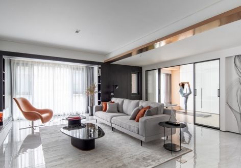 恒大港湾110㎡三居室现代风格装修案例