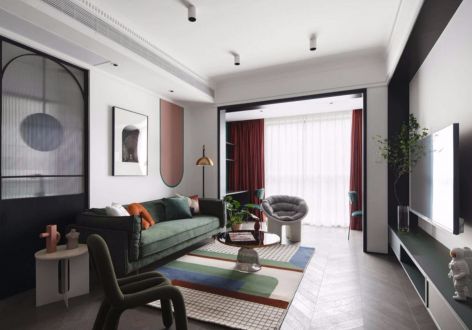 颐和星海110平三居室现代风格装修案例
