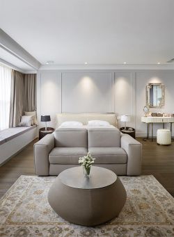 现代简约风格主卧室沙发装潢设计效果图