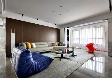 豪庭5号美式风三居室160平米装修设计图案例