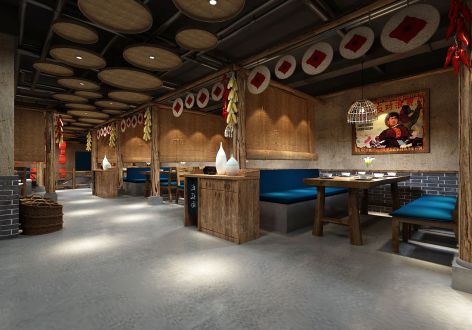 200平餐馆中式风格装修案例