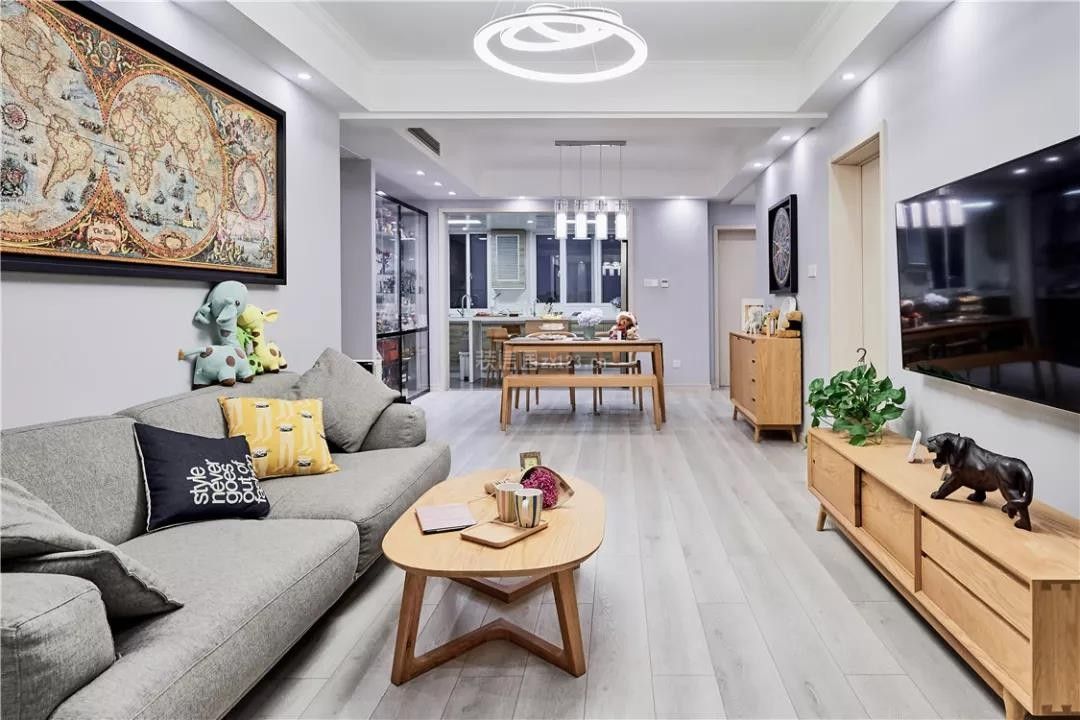 武汉市北欧风格100平米装修效果图案例_武汉平价装修装修设计案例