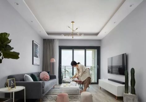 北京青年城北欧风格118平米三居室装修案例