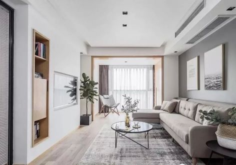 华贸城现代风格105平米三居室装修案例