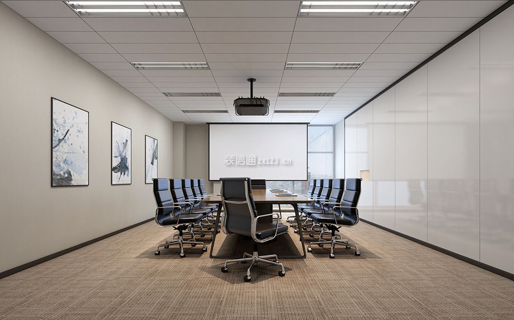 会议室墙面布置 会议室桌椅装修效果图片