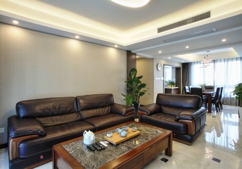 尚东国际名园136平米三居室中式装修案例