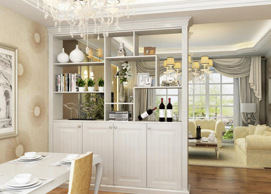 [西安甲壳虫装饰]博物架隔断设计效果图赏析