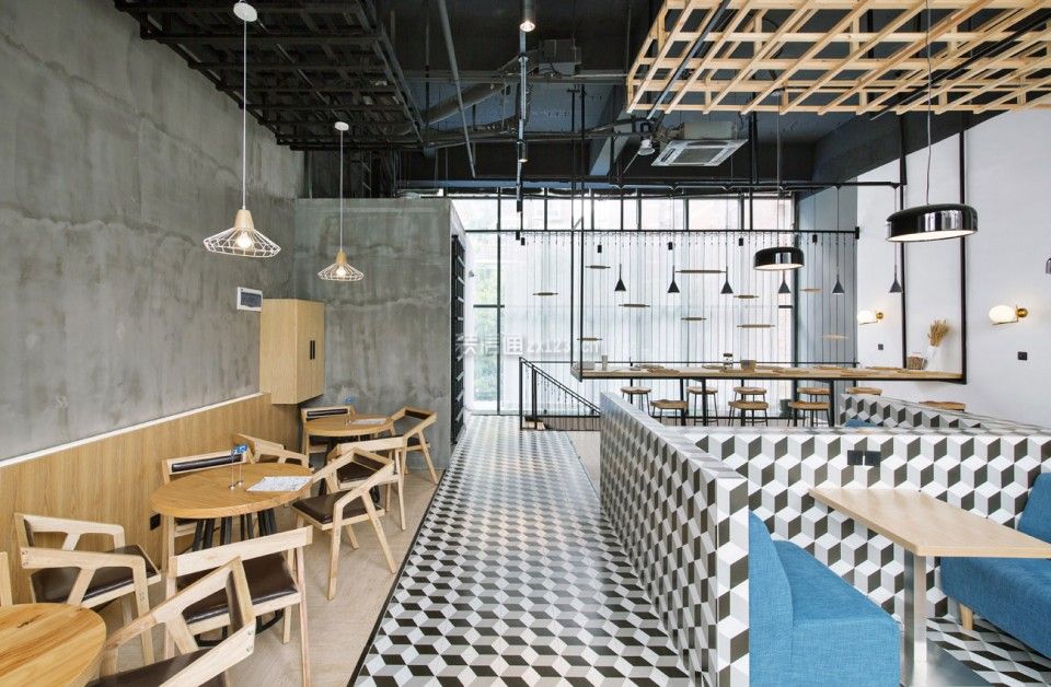 餐饮店现代风格80平米装修案例