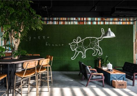 咖啡厅工业风格137平米装修案例