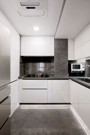 小户型现代简约白色厨房设计装修效果图
